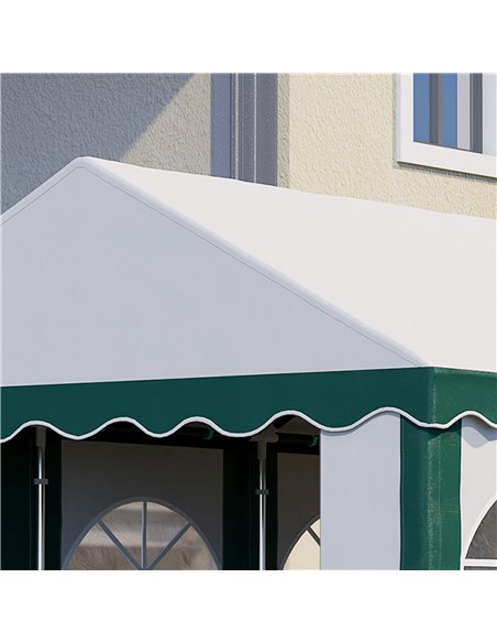 Outsunny 6 x 4m Garden Gazebo with Sides, Galvanised Marquee Party Tent with Six Windows and Double Doors, for Parties, Wedding  - pic 10824 | FastDaddyshop