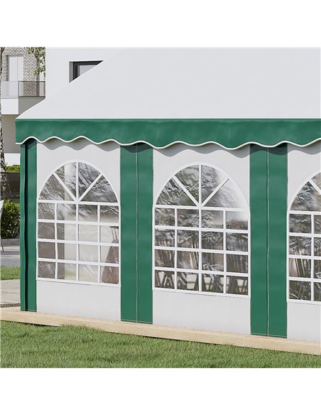 Outsunny 6 x 4m Garden Gazebo with Sides, Galvanised Marquee Party Tent with Six Windows and Double Doors, for Parties, Wedding  - pic 10825 | FastDaddyshop
