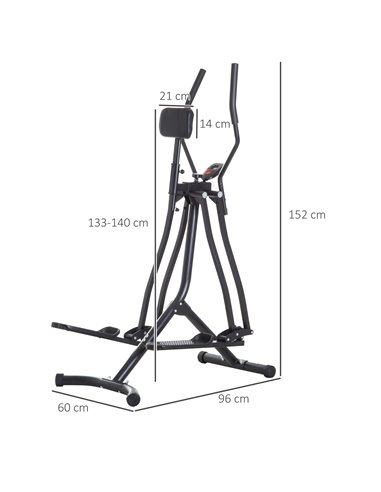 HOMCOM Air Walker Glider, Cross Trainer Fitness Machine, with LCD, for Home Gym, Black A90-137BK