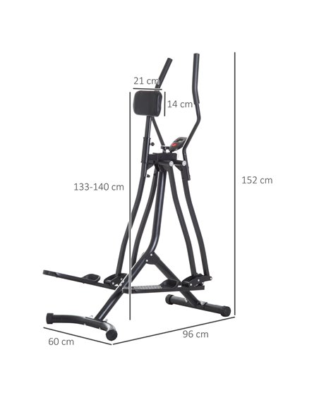 HOMCOM Air Walker Glider, Cross Trainer Fitness Machine, with LCD, for Home Gym, Black A90-137BK - pic 108271 | FastDaddyshop
