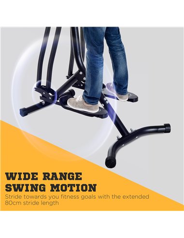 HOMCOM Air Walker Glider, Cross Trainer Fitness Machine, with LCD, for Home Gym, Black A90-137BK