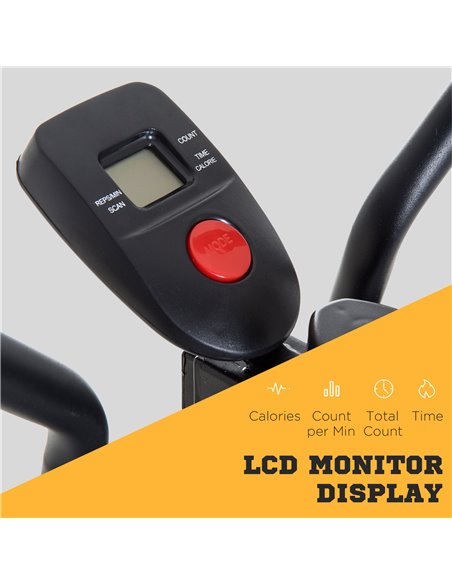 HOMCOM Air Walker Glider, Cross Trainer Fitness Machine, with LCD, for Home Gym, Black A90-137BK - pic 108273 | FastDaddyshop