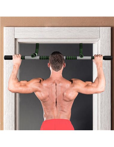 HOMCOM Pull-Up Bar for Doorway, Home Fitness Door Horizontal Bar Push up Bar for Indoor Gym Upper Body Workout, Green A91-103V02
