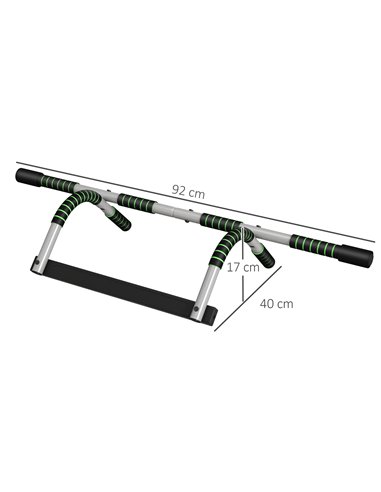 HOMCOM Pull-Up Bar for Doorway, Home Fitness Door Horizontal Bar Push up Bar for Indoor Gym Upper Body Workout, Green A91-103V02