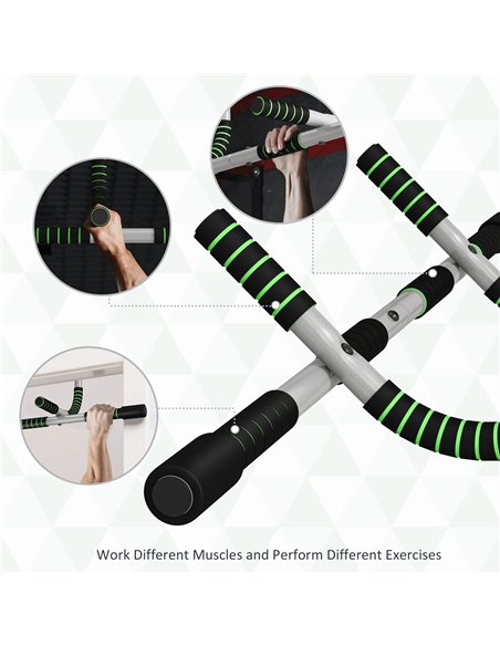 HOMCOM Pull-Up Bar for Doorway, Home Fitness Door Horizontal Bar Push up Bar for Indoor Gym Upper Body Workout, Green A91-103V02 - pic 108282 | FastDaddyshop