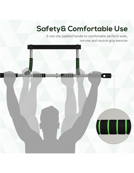 HOMCOM Pull-Up Bar for Doorway, Home Fitness Door Horizontal Bar Push up Bar for Indoor Gym Upper Body Workout, Green A91-103V02 - pic 108283 | FastDaddyshop