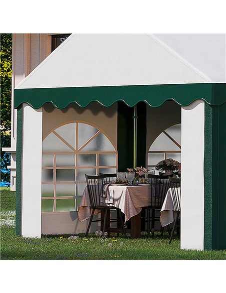 Outsunny 8 x 4m Garden Gazebo with Sides, Galvanised Marquee Party Tent with Eight Windows and Double Doors, for Parties, Weddin - pic 10832 | FastDaddyshop