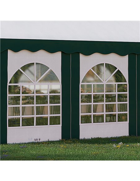 Outsunny 8 x 4m Garden Gazebo with Sides, Galvanised Marquee Party Tent with Eight Windows and Double Doors, for Parties, Weddin - pic 10833 | FastDaddyshop