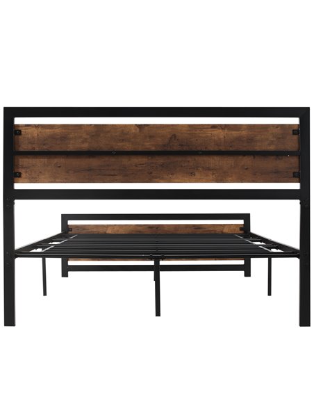 HOMCOM Double Size Metal Bed Frame with Headboard & Footboard, Strong Slat Support Full Bed Frame w/ Underbed Storage Space, Bed - pic 108474 | FastDaddyshop