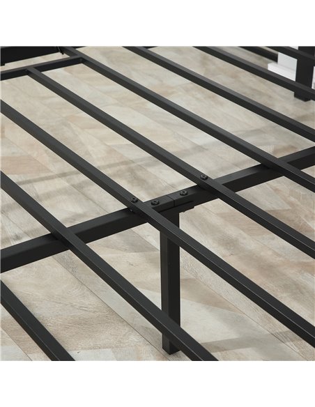 HOMCOM King Size Metal Bed Frame with Headboard & Footboard, Strong Slat Support Full Bed Frame w/ Underbed Storage Space, Bedro - pic 108482 | FastDaddyshop