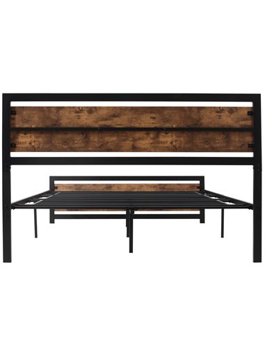 HOMCOM King Size Metal Bed Frame with Headboard & Footboard, Strong Slat Support Full Bed Frame w/ Underbed Storage Space, Bedro