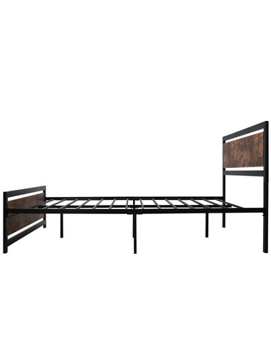 HOMCOM King Size Metal Bed Frame with Headboard & Footboard, Strong Slat Support Full Bed Frame w/ Underbed Storage Space, Bedro