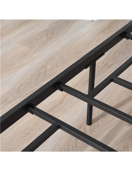 HOMCOM King Metal Bed Frame Solid Bedstead Base with Headboard and Footboard, Metal Slat Support and Underbed Storage Space, Bed - pic 108501 | FastDaddyshop