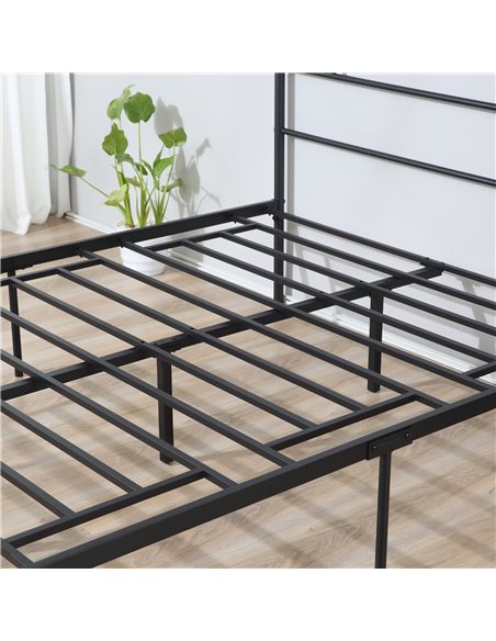 HOMCOM King Metal Bed Frame Solid Bedstead Base with Headboard and Footboard, Metal Slat Support and Underbed Storage Space, Bed - pic 108502 | FastDaddyshop