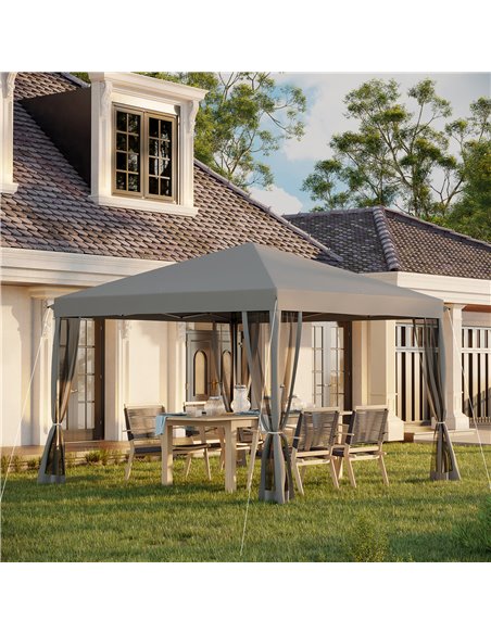 Outsunny 3 x 3�� m Pop Up Gazebo, Garden Tent with Removable Mesh Sidewall Netting, Carry Bag for Backyard Patio Outdoor Light G - pic 10858 | FastDaddyshop