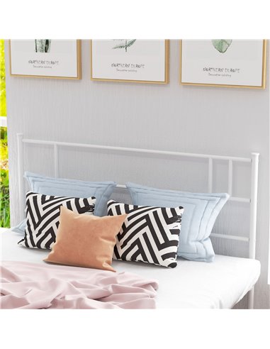 HOMCOM Double Metal Bed Frame Solid Bedstead Base with Headboard and Footboard, Metal Slat Support and Underbed Storage Space, B