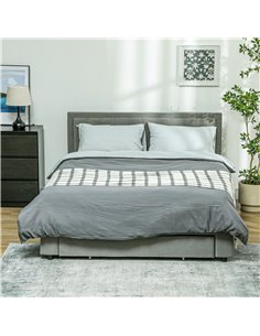 HOMCOM King Size Ottoman Bed Frame, with Front Drawer - Grey 831-804V71GY 2