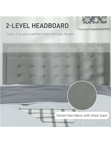 HOMCOM Double Size Ottoman Bed Frame, with Front Drawer - Grey 831-804V70GY - pic 108651 | FastDaddyshop