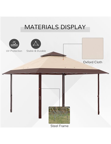 Outsunny 4 x 4m Pop-up Gazebo Double Roof Canopy Tent with UV Proof, Roller Bag & Adjustable Legs Outdoor Party, Steel Frame, Co - pic 10868 | FastDaddyshop