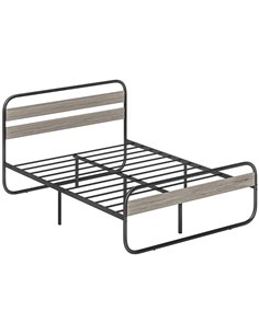 HOMCOM King Size Steel Industrial Bed Frame - Black 831-827V03GY