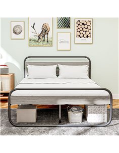 HOMCOM King Size Steel Industrial Bed Frame - Black 831-827V03GY 2