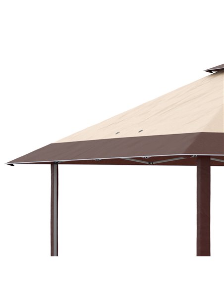 Outsunny 4 x 4m Pop-up Gazebo Double Roof Canopy Tent with UV Proof, Roller Bag & Adjustable Legs Outdoor Party, Steel Frame, Co - pic 10873 | FastDaddyshop