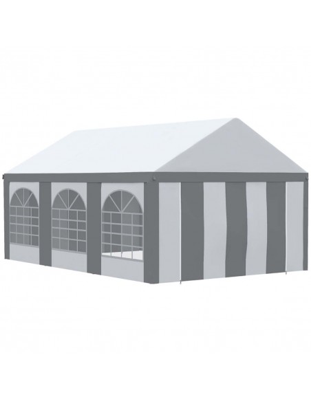 Outsunny 6x4m Marquee Gazebo with Sides, Six Windows and Double Doors, White and Grey - pic 10875 | FastDaddyshop