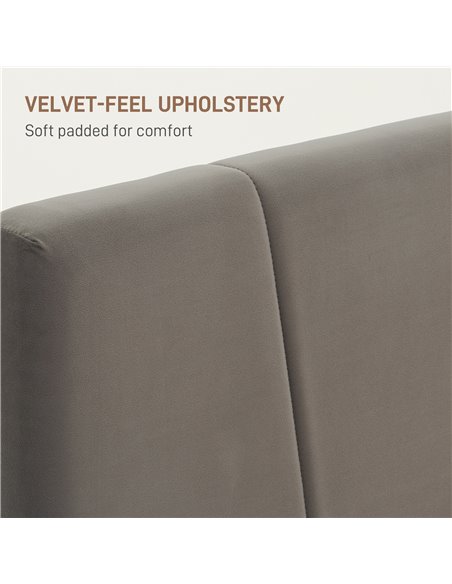 HOMCOM King Velvet-Feel Headboard Bed Frame - Grey 831-911V72GY - pic 108750 | FastDaddyshop