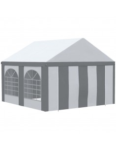 Outsunny 4x4m Marquee Gazebo with Sides, Four Windows and Double Doors