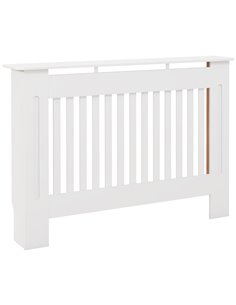 HOMCOM Slatted Radiator Cover Painted Cabinet MDF Lined Grill in White (112L x 19W x 81H cm) 820-029