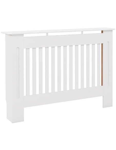 HOMCOM Slatted Radiator Cover Painted Cabinet MDF Lined Grill in White (112L x 19W x 81H cm) 820-029 - pic 108782 | FastDaddyshop