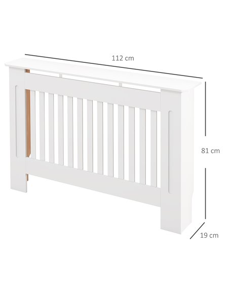 HOMCOM Slatted Radiator Cover Painted Cabinet MDF Lined Grill in White (112L x 19W x 81H cm) 820-029 - pic 108784 | FastDaddyshop