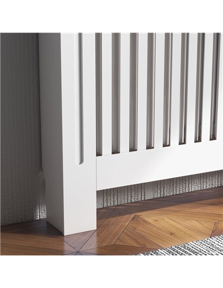 HOMCOM Slatted Radiator Cover Painted Cabinet MDF Lined Grill in White (112L x 19W x 81H cm) 820-029 - pic 108790 | FastDaddyshop