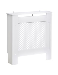 HOMCOM Wooden Radiator Cover Heating Cabinet Modern Home Furniture Grill Style  White Painted (Small) 820-061