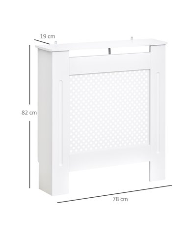 HOMCOM Wooden Radiator Cover Heating Cabinet Modern Home Furniture Grill Style  White Painted (Small) 820-061