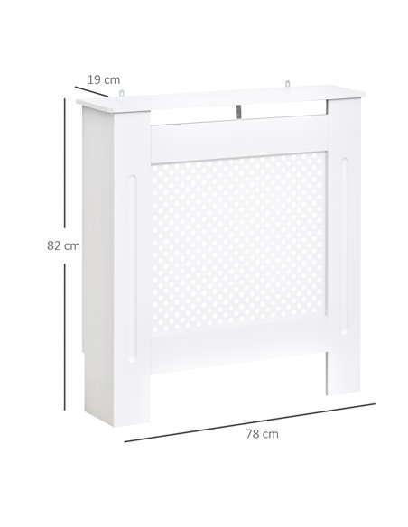 HOMCOM Wooden Radiator Cover Heating Cabinet Modern Home Furniture Grill Style  White Painted (Small) 820-061 - pic 108793 | FastDaddyshop