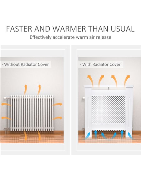HOMCOM Wooden Radiator Cover Heating Cabinet Modern Home Furniture Grill Style  White Painted (Small) 820-061 - pic 108794 | FastDaddyshop