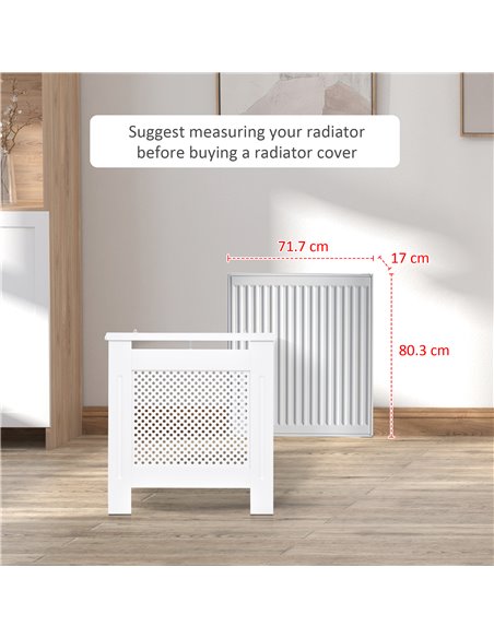 HOMCOM Wooden Radiator Cover Heating Cabinet Modern Home Furniture Grill Style  White Painted (Small) 820-061 - pic 108797 | FastDaddyshop