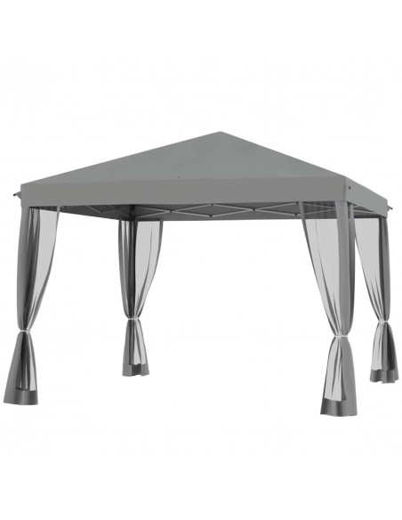 Outsunny 3 x 3 m Pop Up Gazebo, Garden Tent with Removable Mesh Sidewall Netting, Carry Bag, Light Grey - pic 10882 | FastDaddyshop