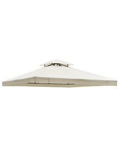 Outsunny 3 x 3(m) Gazebo Canopy Roof Top Replacement Cover Spare Part Cream White (TOP ONLY)