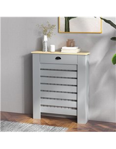 HOMCOM 95.5H x 78Wcm Radiator Cover, with Drawer - Grey 820-398V00GY 2