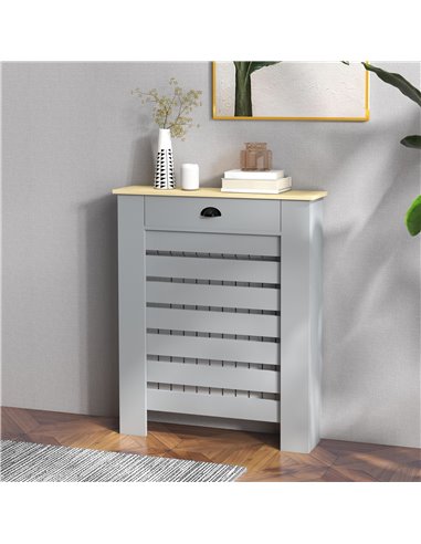 HOMCOM 95.5H x 78Wcm Radiator Cover, with Drawer - Grey 820-398V00GY