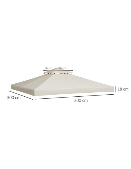 Outsunny 3 x 3(m) Gazebo Canopy Roof Top Replacement Cover Spare Part Cream White (TOP ONLY) - pic 10885 | FastDaddyshop
