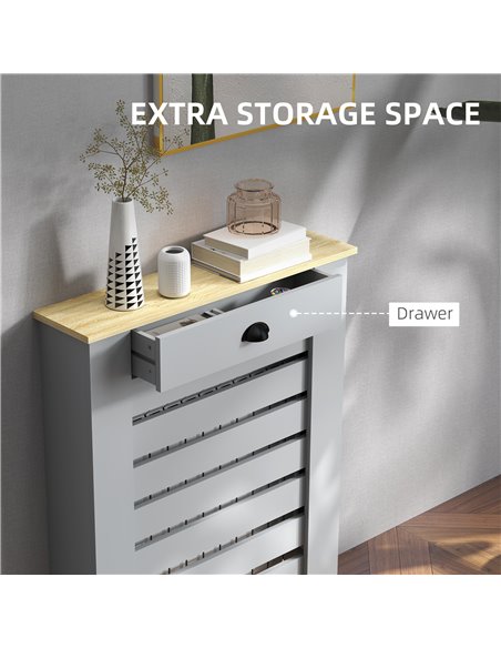 HOMCOM 95.5H x 78Wcm Radiator Cover, with Drawer - Grey 820-398V00GY - pic 108850 | FastDaddyshop