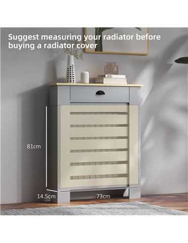 HOMCOM 95.5H x 78Wcm Radiator Cover, with Drawer - Grey 820-398V00GY