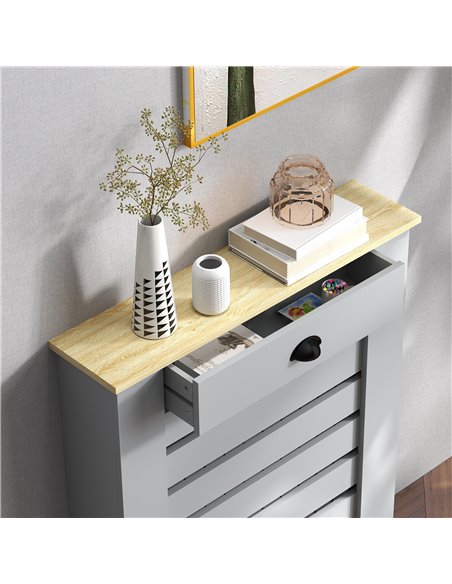 HOMCOM 95.5H x 78Wcm Radiator Cover, with Drawer - Grey 820-398V00GY - pic 108852 | FastDaddyshop