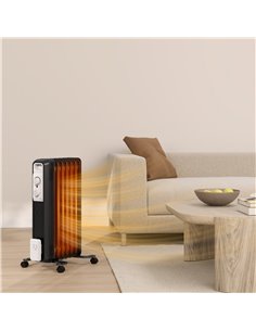 HOMCOM 1.5kW Nine Fin Oil-Filled Radiator - Black 820-439V70BK 2