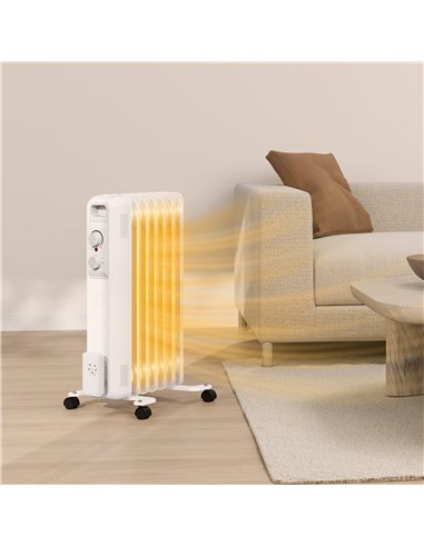 HOMCOM 1.5kW Nine Fin Oil-Filled Radiator - White 820-439V70WT