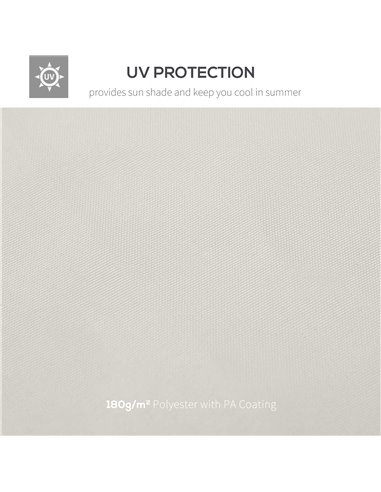 Outsunny 3 x 3(m) Gazebo Canopy Roof Top Replacement Cover Spare Part Cream White (TOP ONLY)
