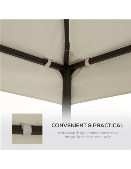 Outsunny 3 x 3(m) Gazebo Canopy Roof Top Replacement Cover Spare Part Cream White (TOP ONLY) - pic 10888 | FastDaddyshop